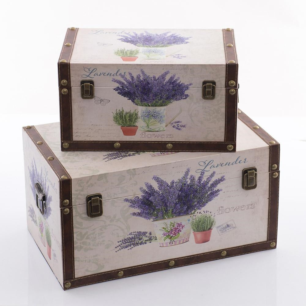 Baule in mdf "Lavanda"47X28H26 in set di 2