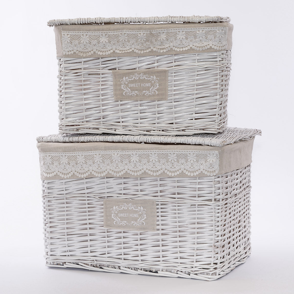 Baule in vimini "Sweet home" 60X40H40 in set di 2