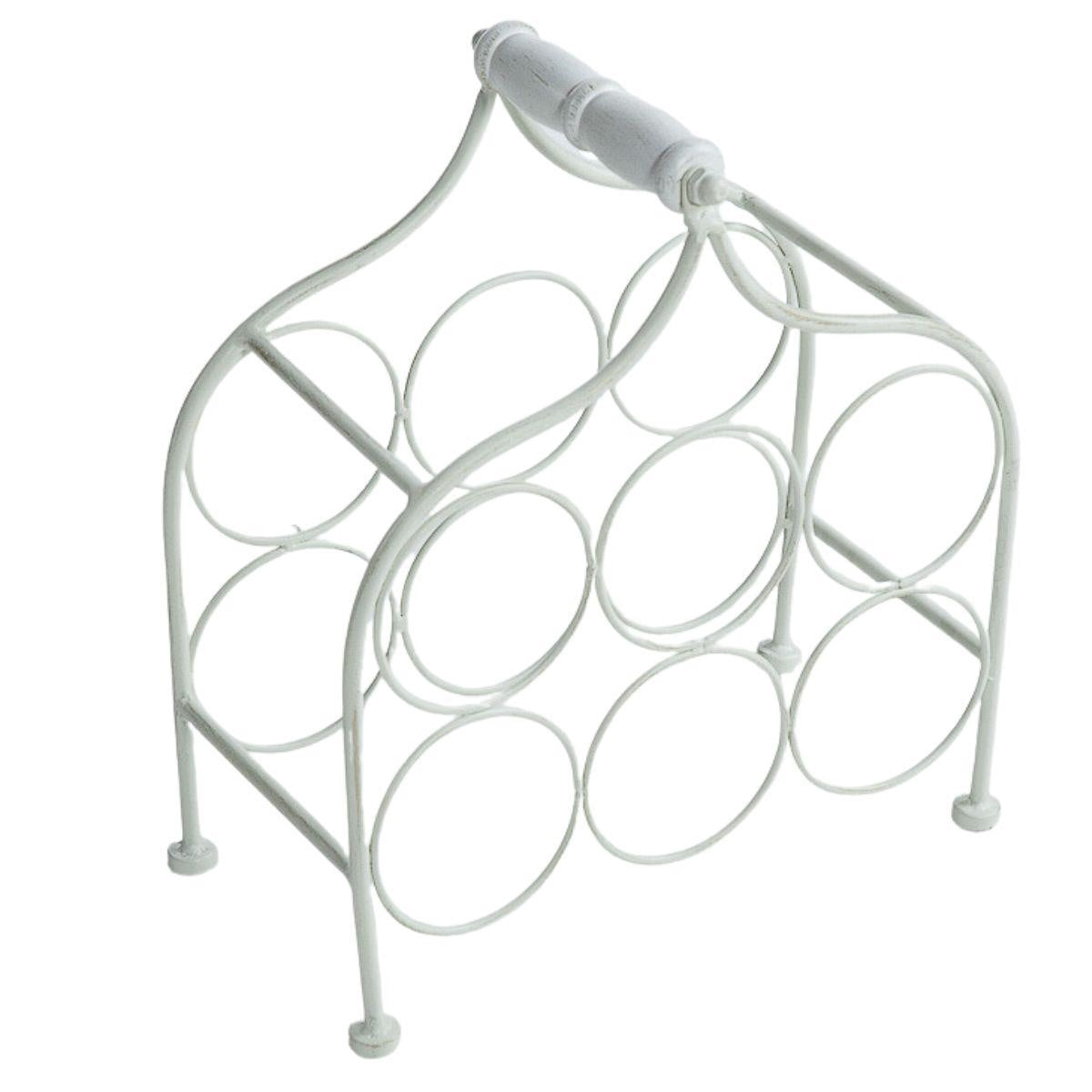 Portabottiglie in metallo in metallo bianco 33X17H36