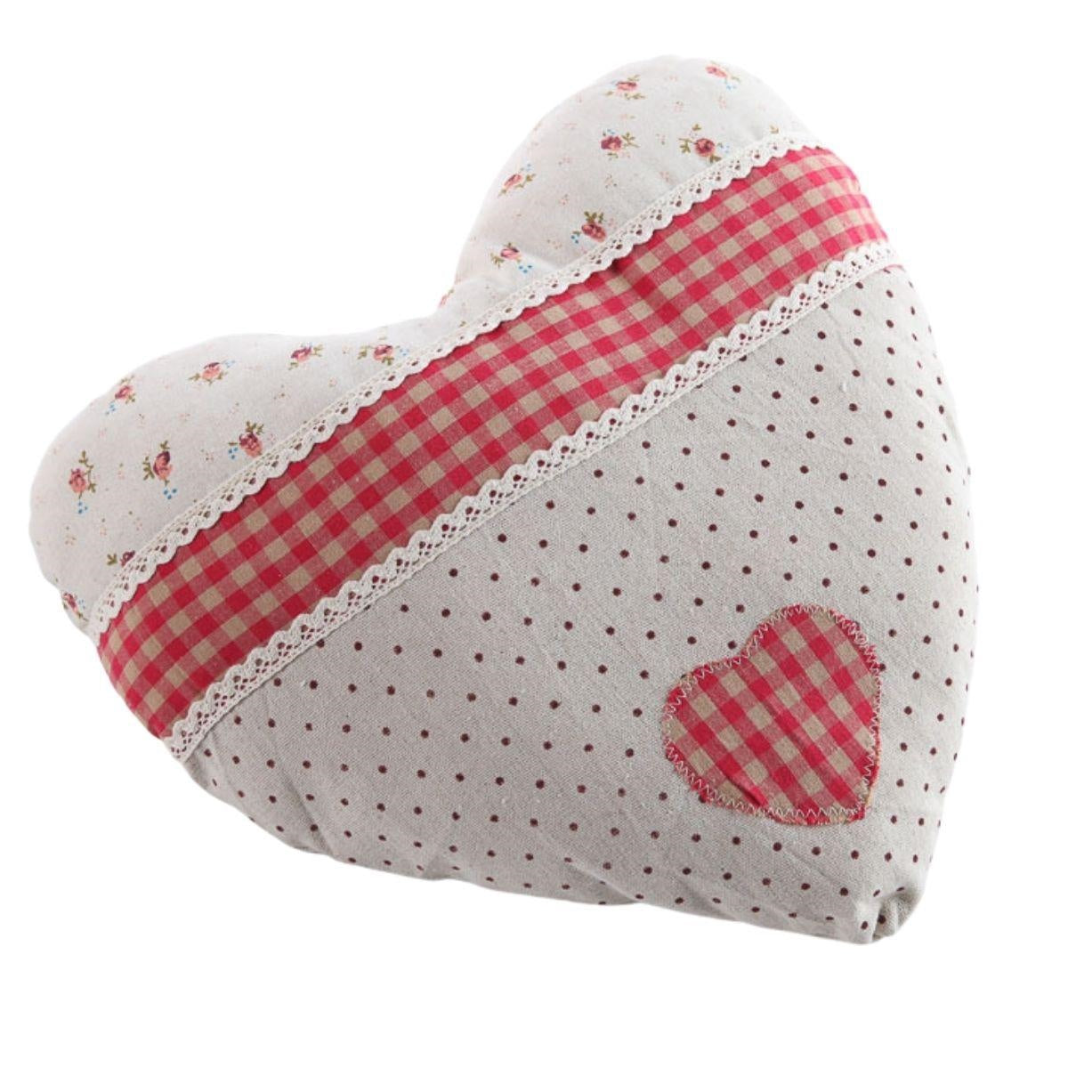 Cuscino a cuore in lino 38H38