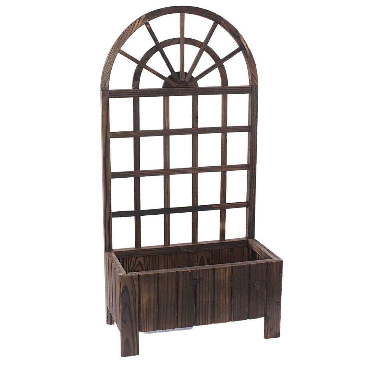 Fioriera in abete con spalliera 60X30H120