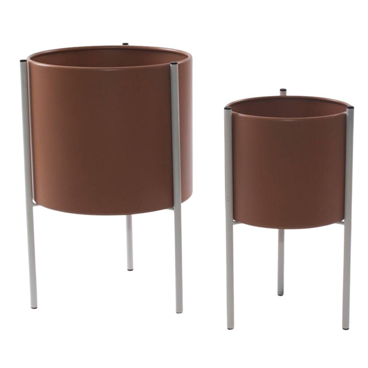 Portavaso in metallo bianco Ø25H35 in set di 2