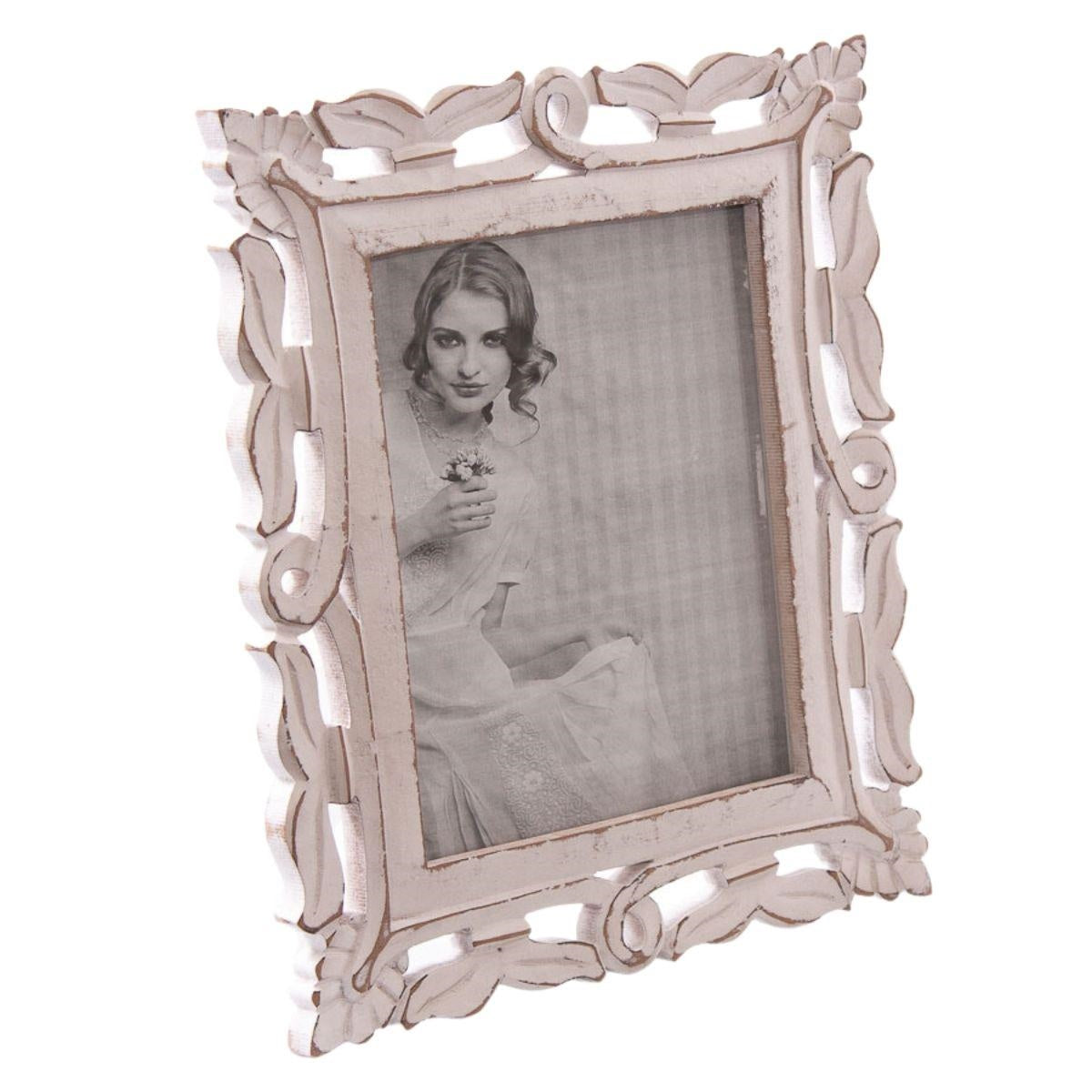 Portafoto in legno intagliato 32x2H37