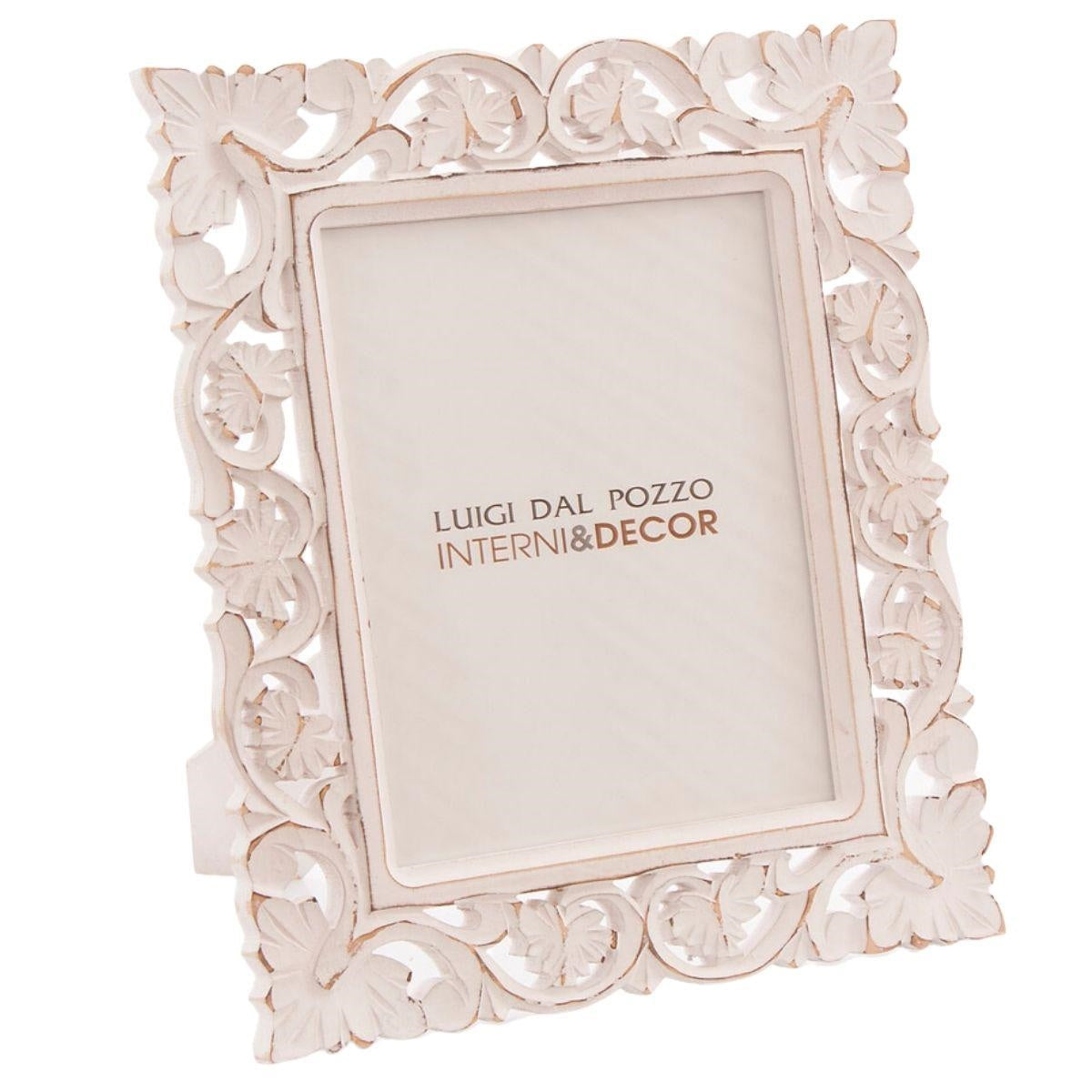 Portafoto bianco intagliato 23x28