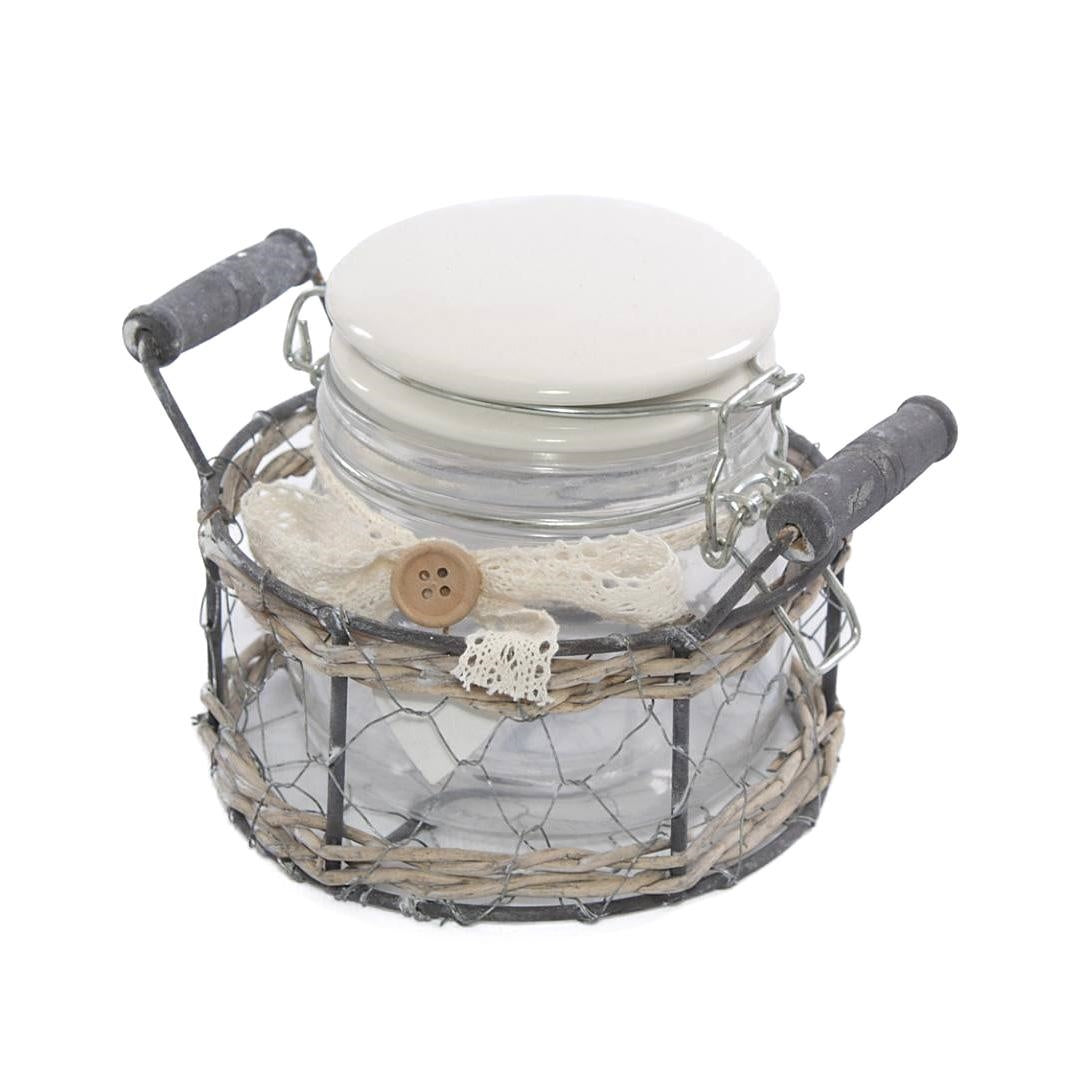 Cesto a rete con barattolo Ø15H10