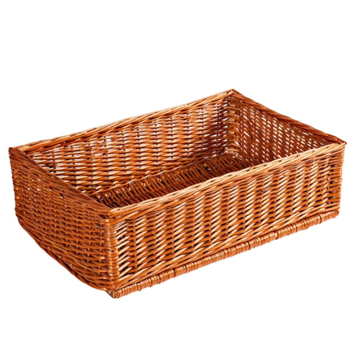 Cesto espositore in vimini rosso 60X40H18