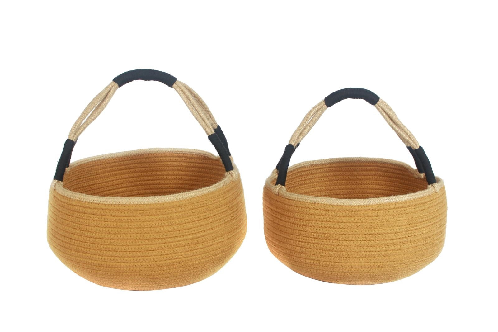 Cesto in cotone con manico Ø35H36 in set di 2