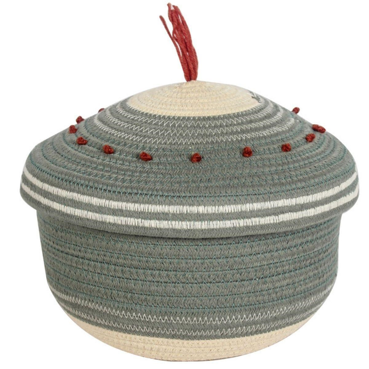 Cesto in cotone grigio Ø28H19