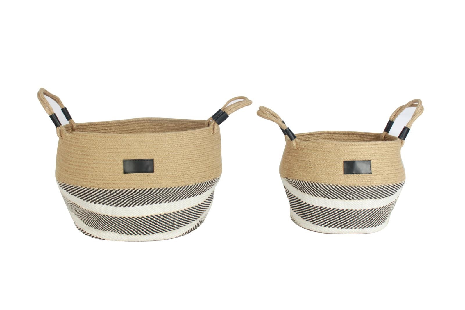 Cesto in juta bicolor 38X35H30 in set di 2