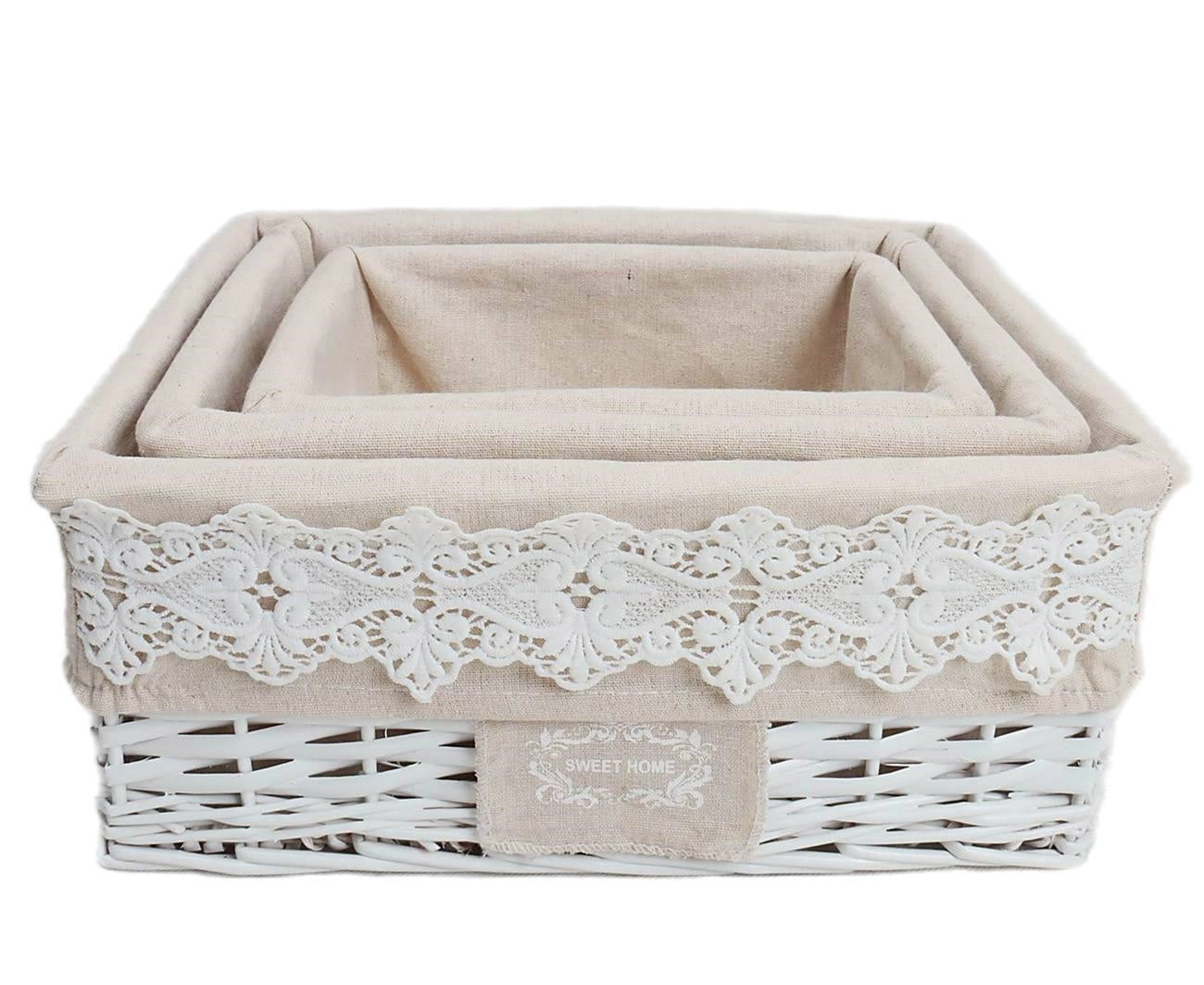 VASCHETTA VIMINI SWEET HOME C/FODERA CM.40X31H17 S3 COMPOSTO DA: