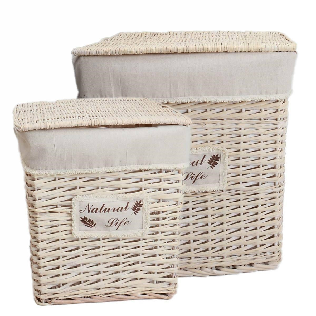 Portabiancheria in vimini 47X35H55 in set di 2