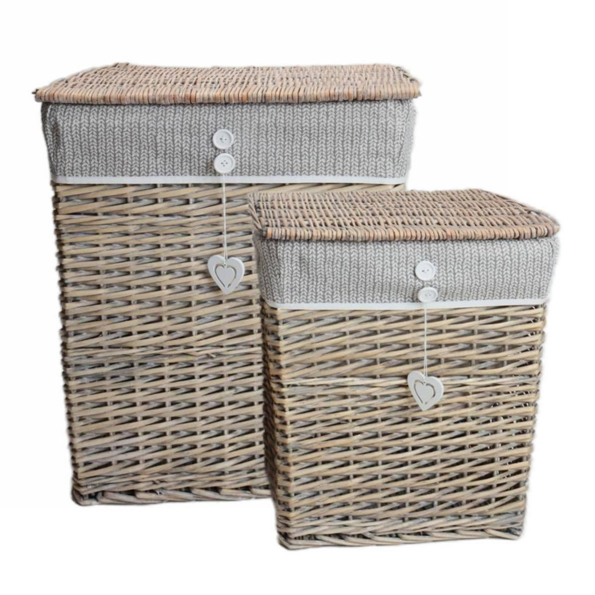 Portabiancheria in vimini 47X35H55 in set di 2