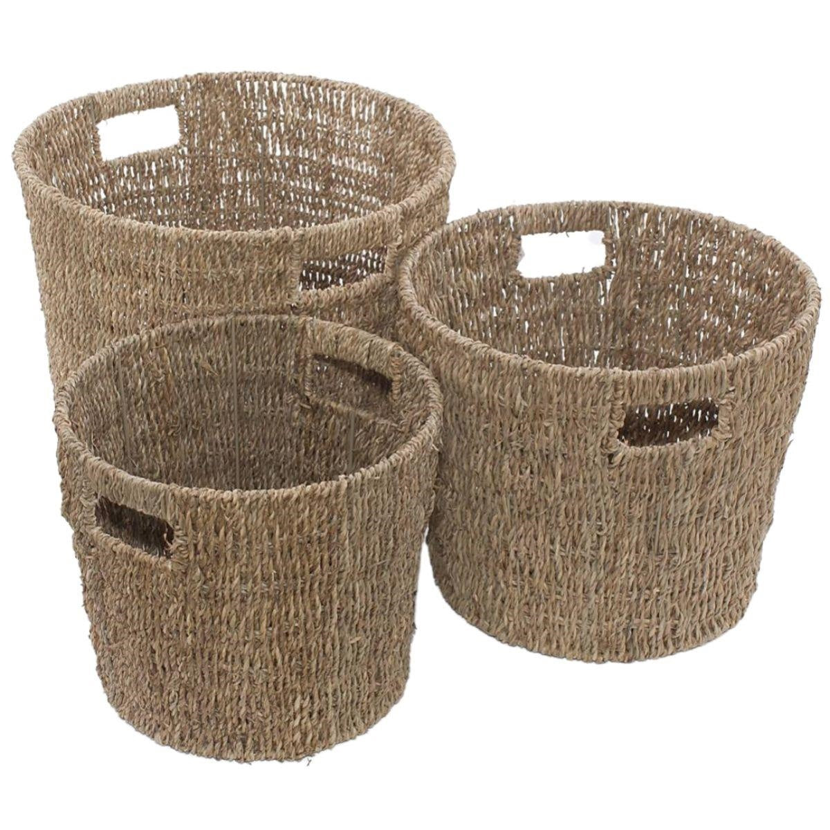 Cesto rotondo in cordoncino Ø38H31 in set di 3