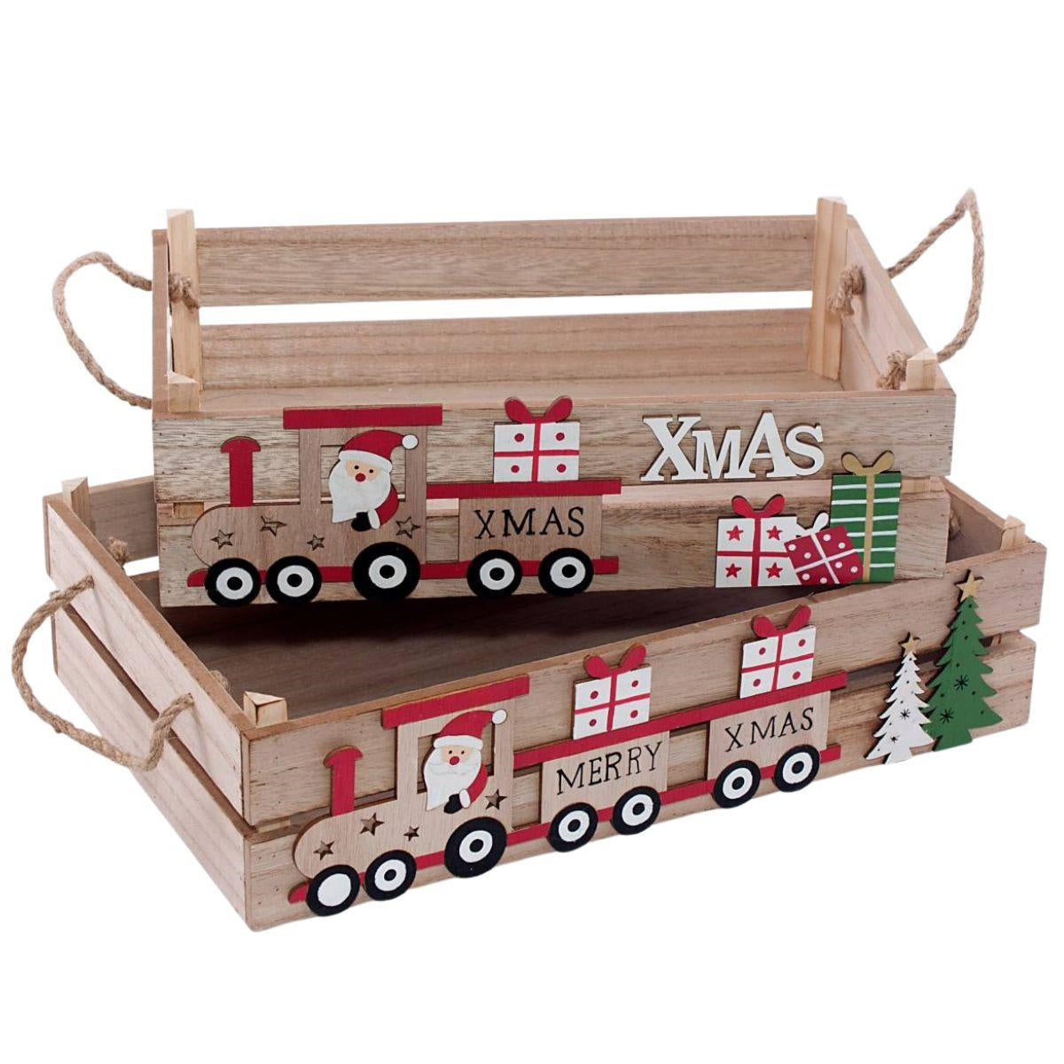 Cassetta natalizia 34X22H9 in set di 2