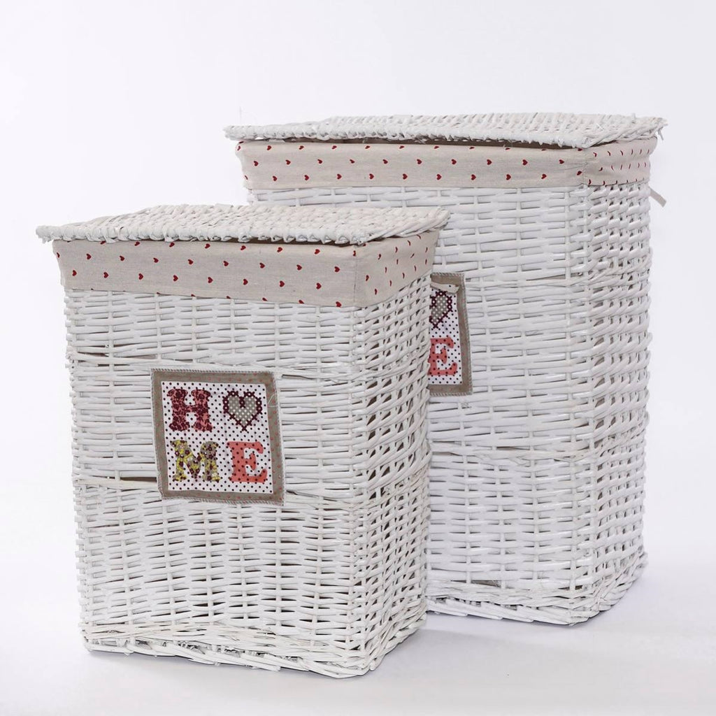 Portabiancheria in vimini 46X34H58 in set di 2