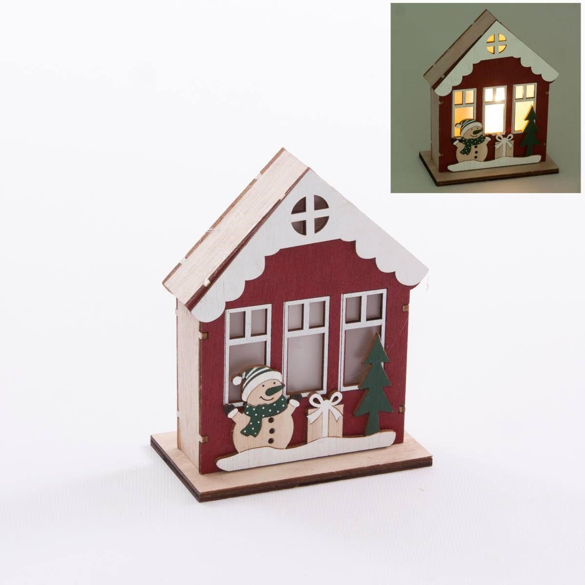 Cassetta rossa in compensato con led 10X6H12