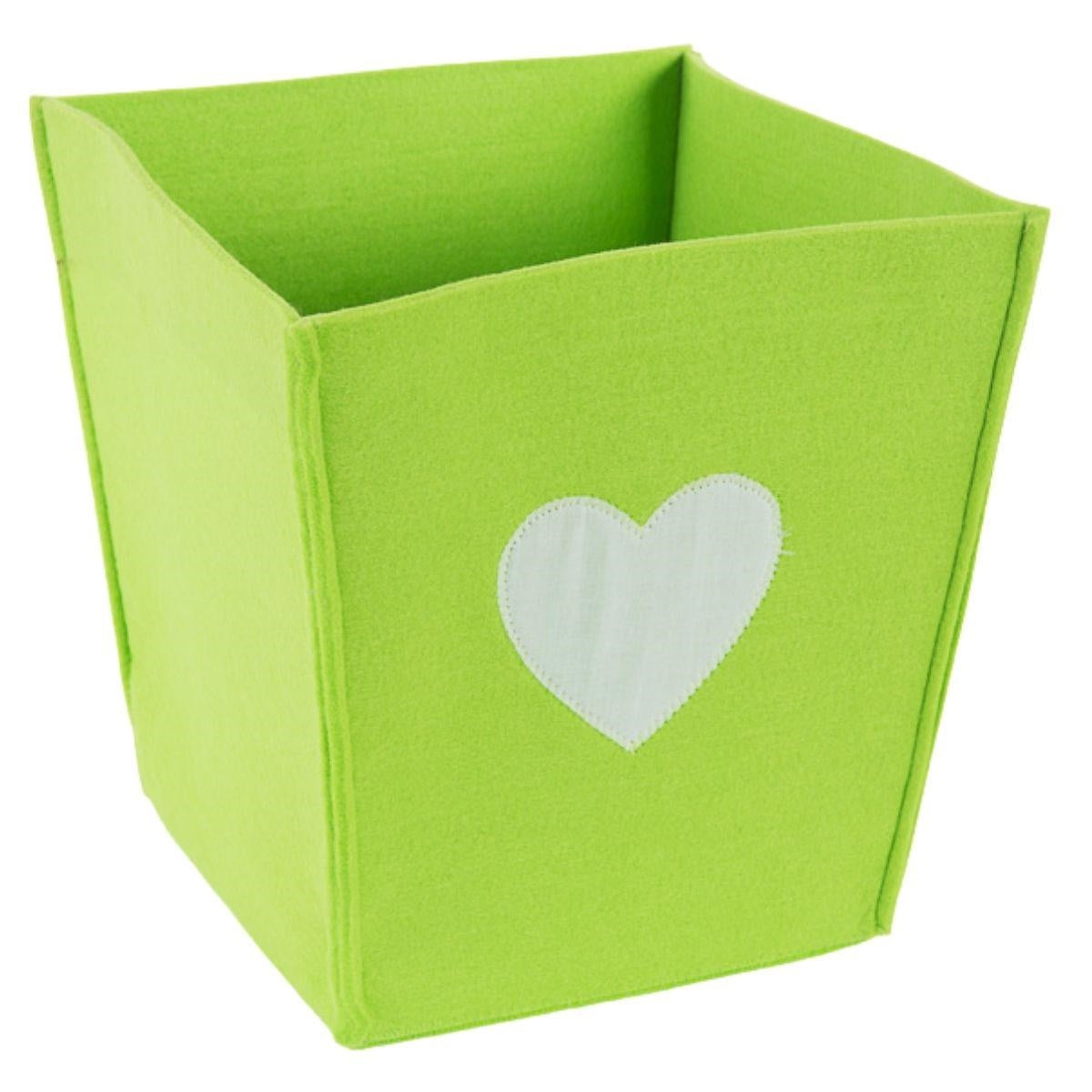 Contenitore in panno verde 30X30H30