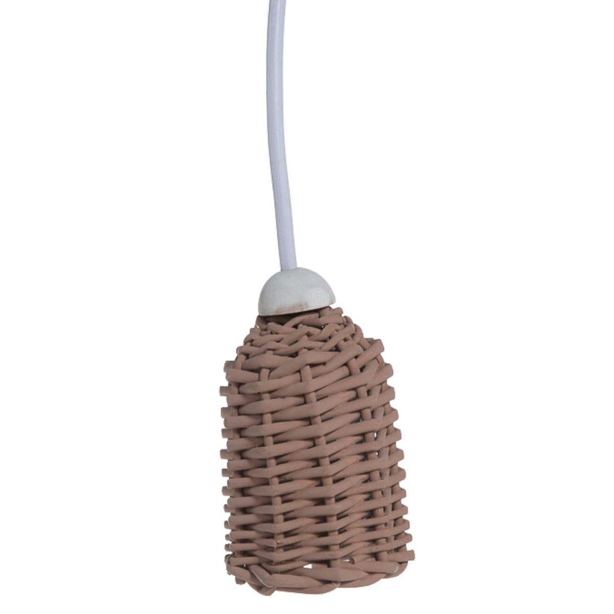Faretto a sospensione in vimini marrone Ø6H9