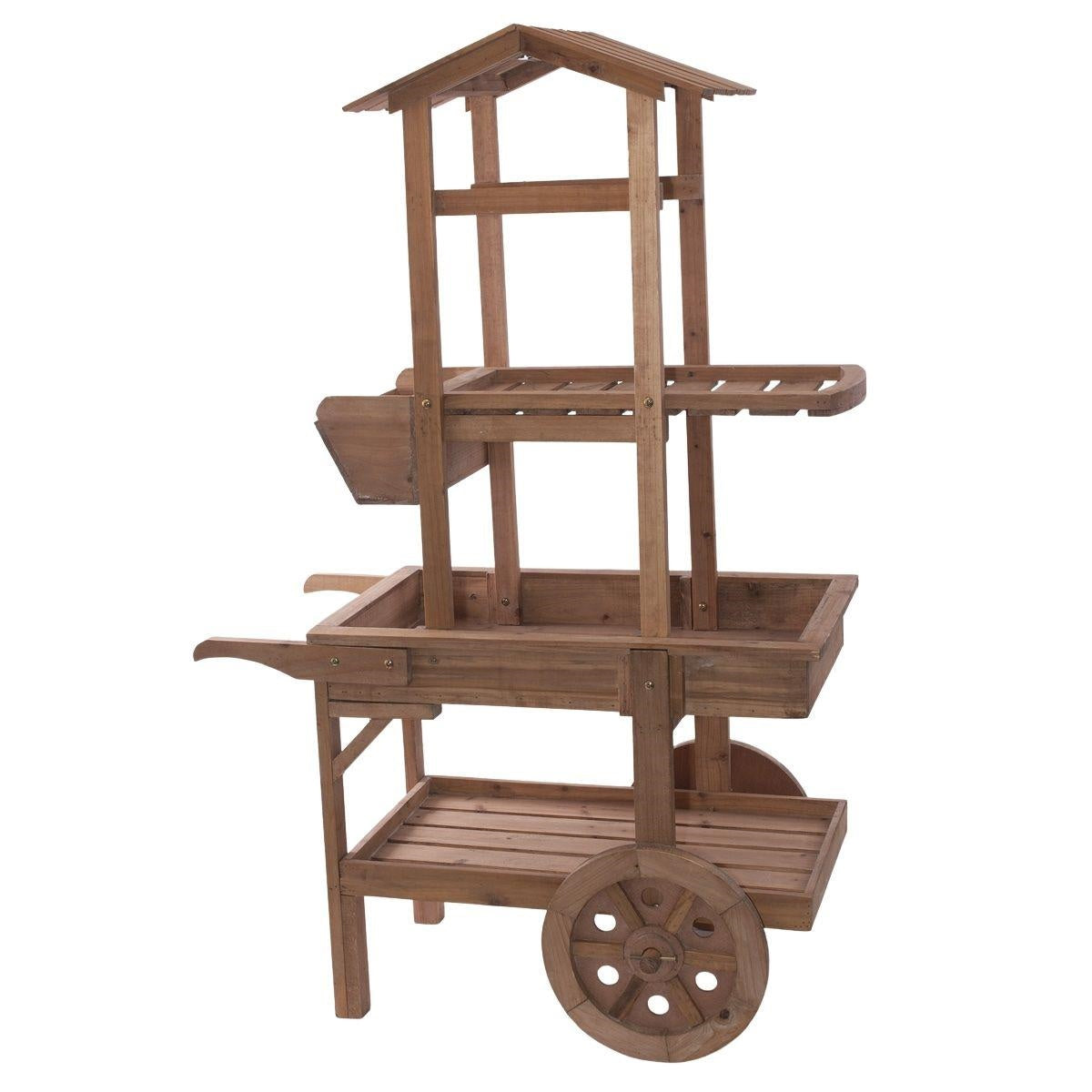 Carretto espositore in abete 87X42H135