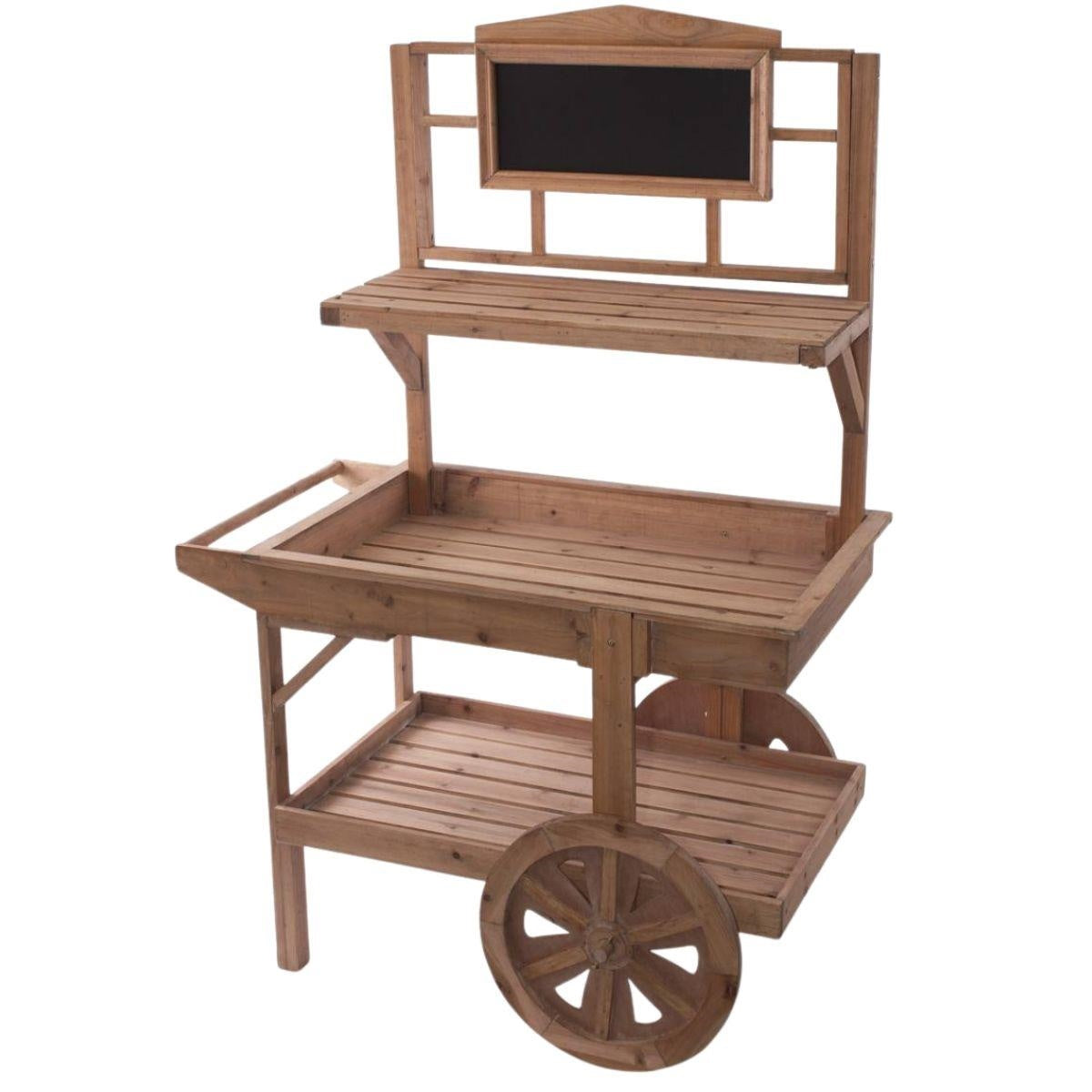 Carretto espositore in abete 95X55H152