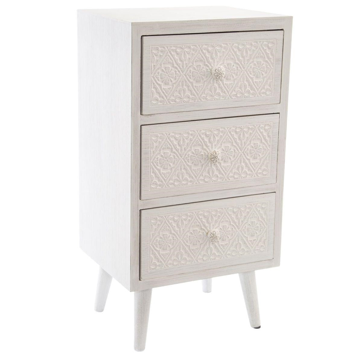 Comodino in pino intagliato 38X31H72