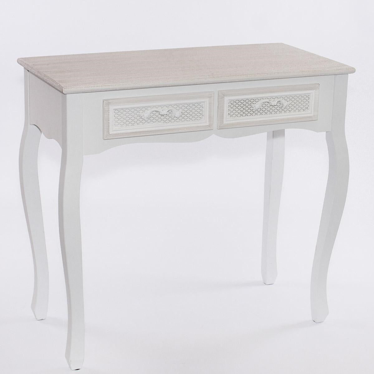 Consolle bianca in legno di pino ed mdf 80X40H75