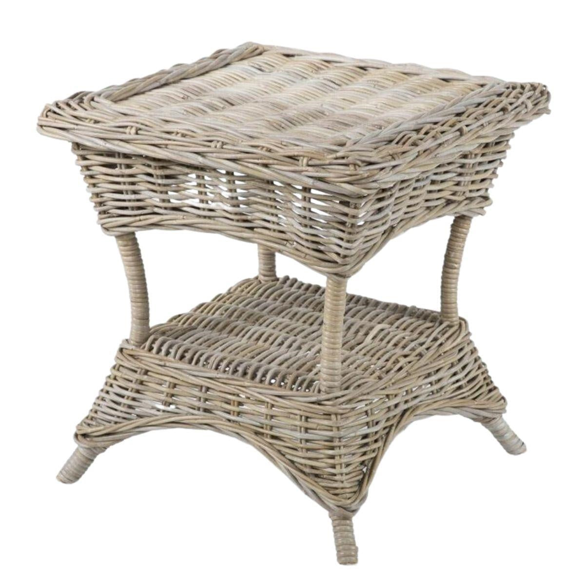 Tavolo in giunco grigio "Istambul" 55X55H60