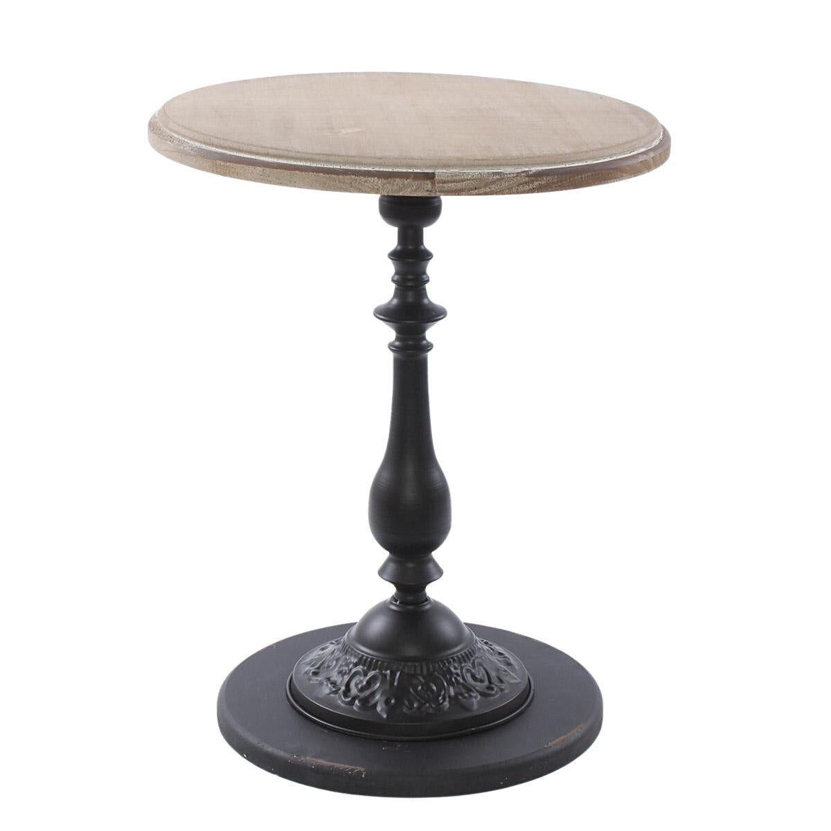 Tavolo da caffè in metallo nero e abete Ø50H63