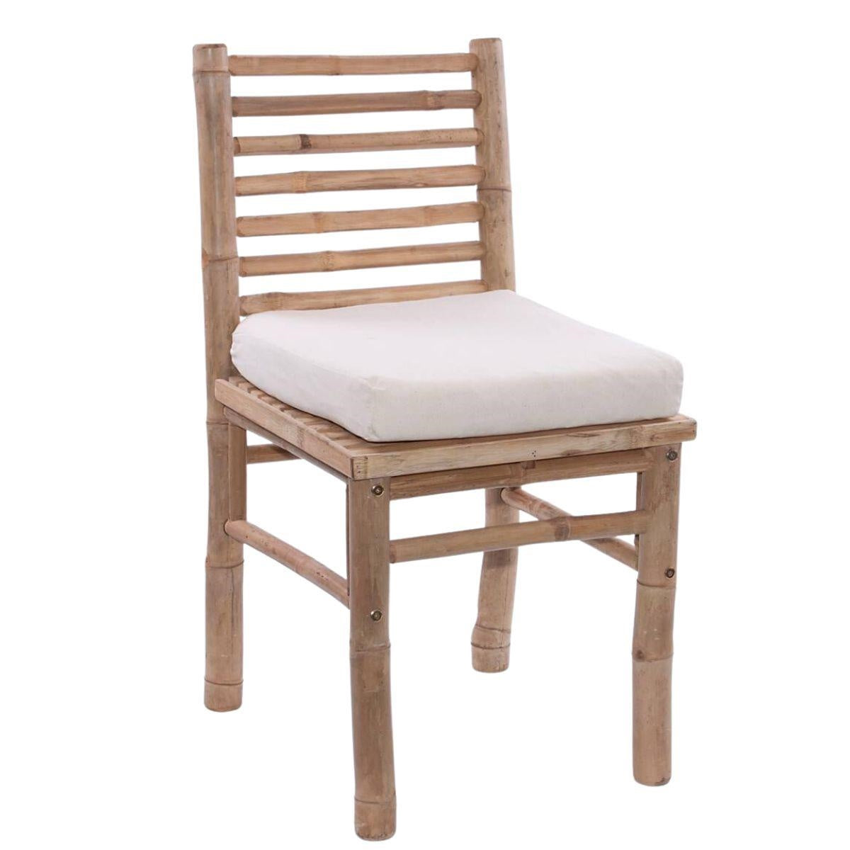 Sedia in bambù con cuscino 44X48H85