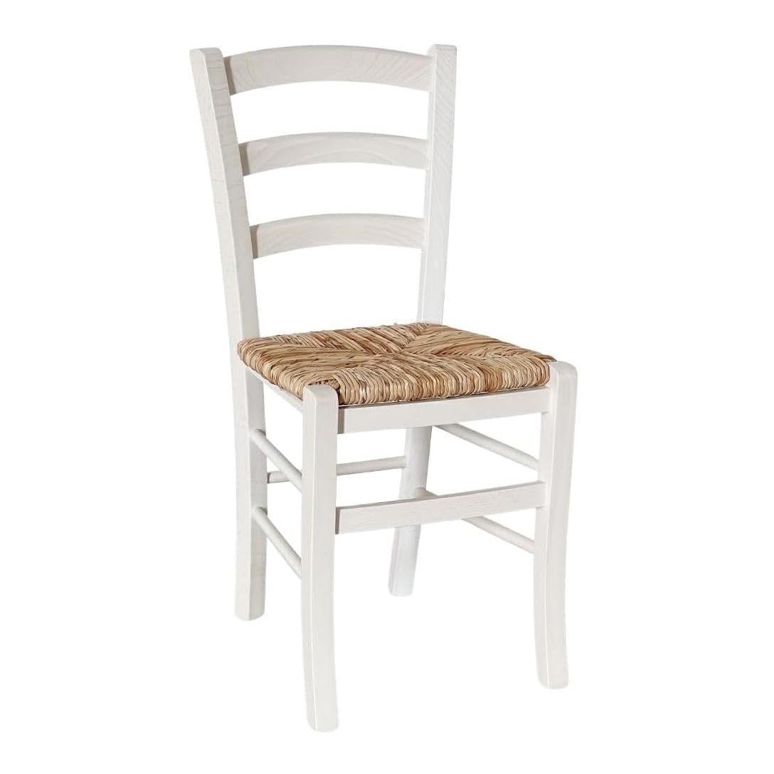 SEDIA MARSIGLIA WHITE WASHED IMPAGLIATA 40X38X46-86H