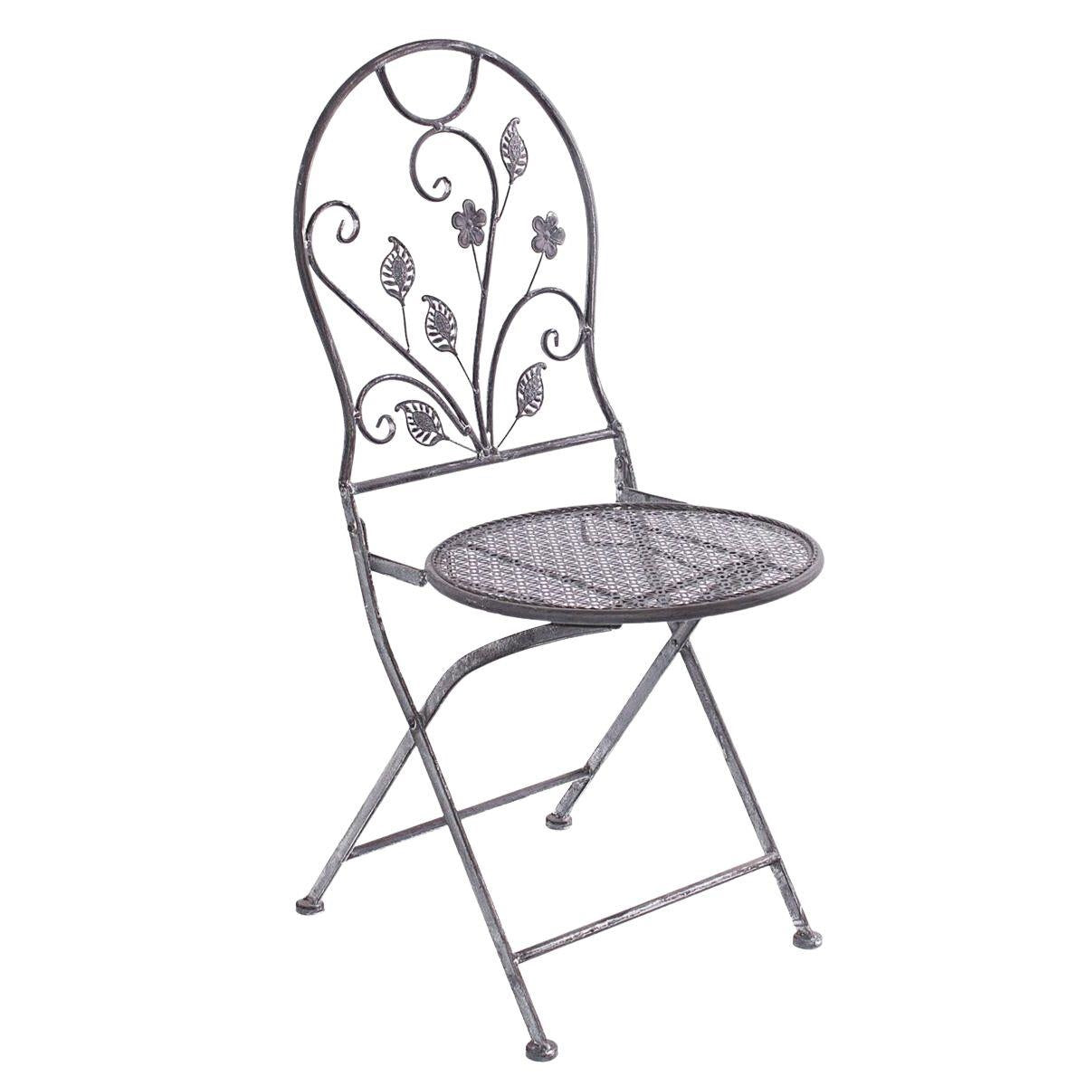 Sedia pieghevole in metallo nero 40X50H94