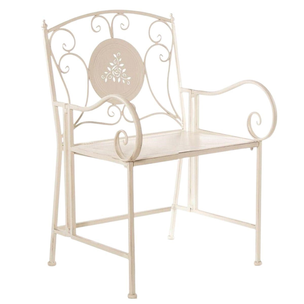 Sedia in metallo bianco 58X45H90