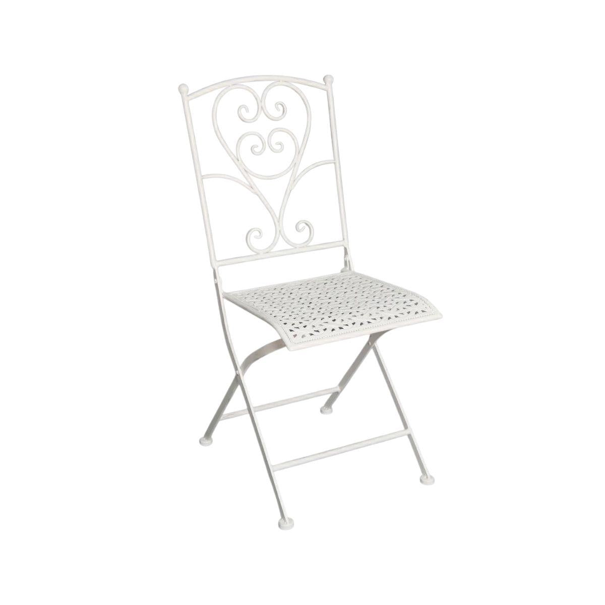Sedia pieghevole in metallo bianco 38X51H90