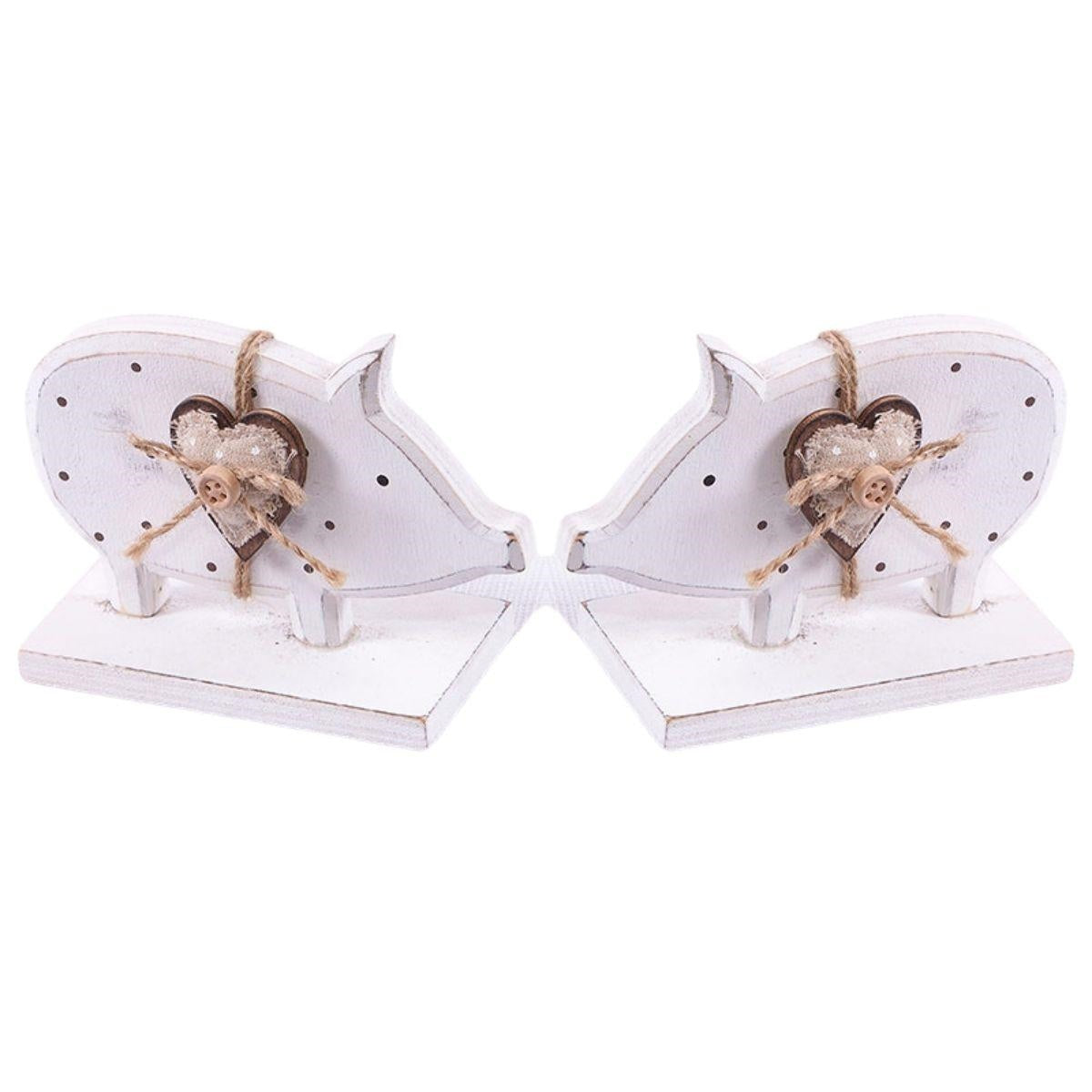 Decorazione maialini in legno in confezione di 4