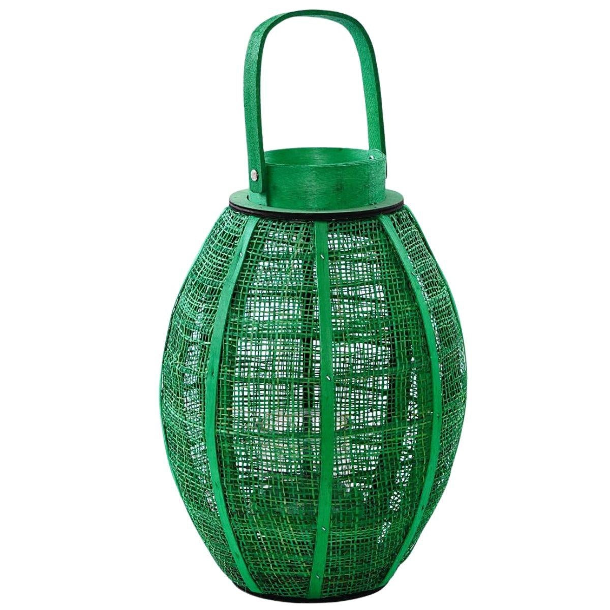 Lanterna in paglia verde Ø12H35