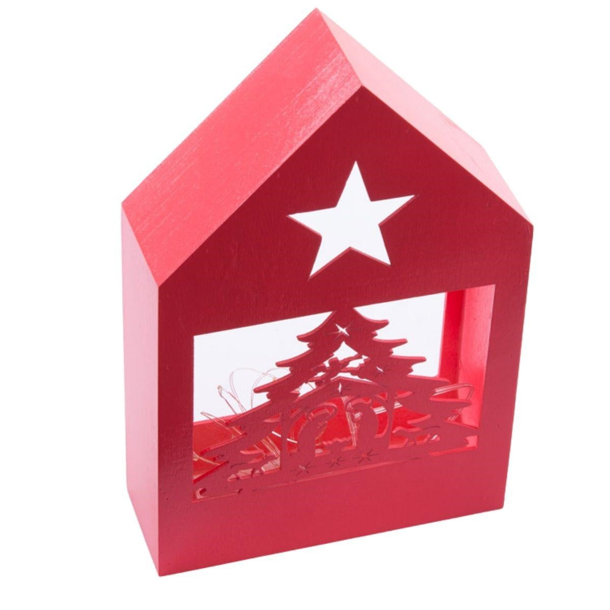 Decorazione presepe in legno rosso 18X6H27