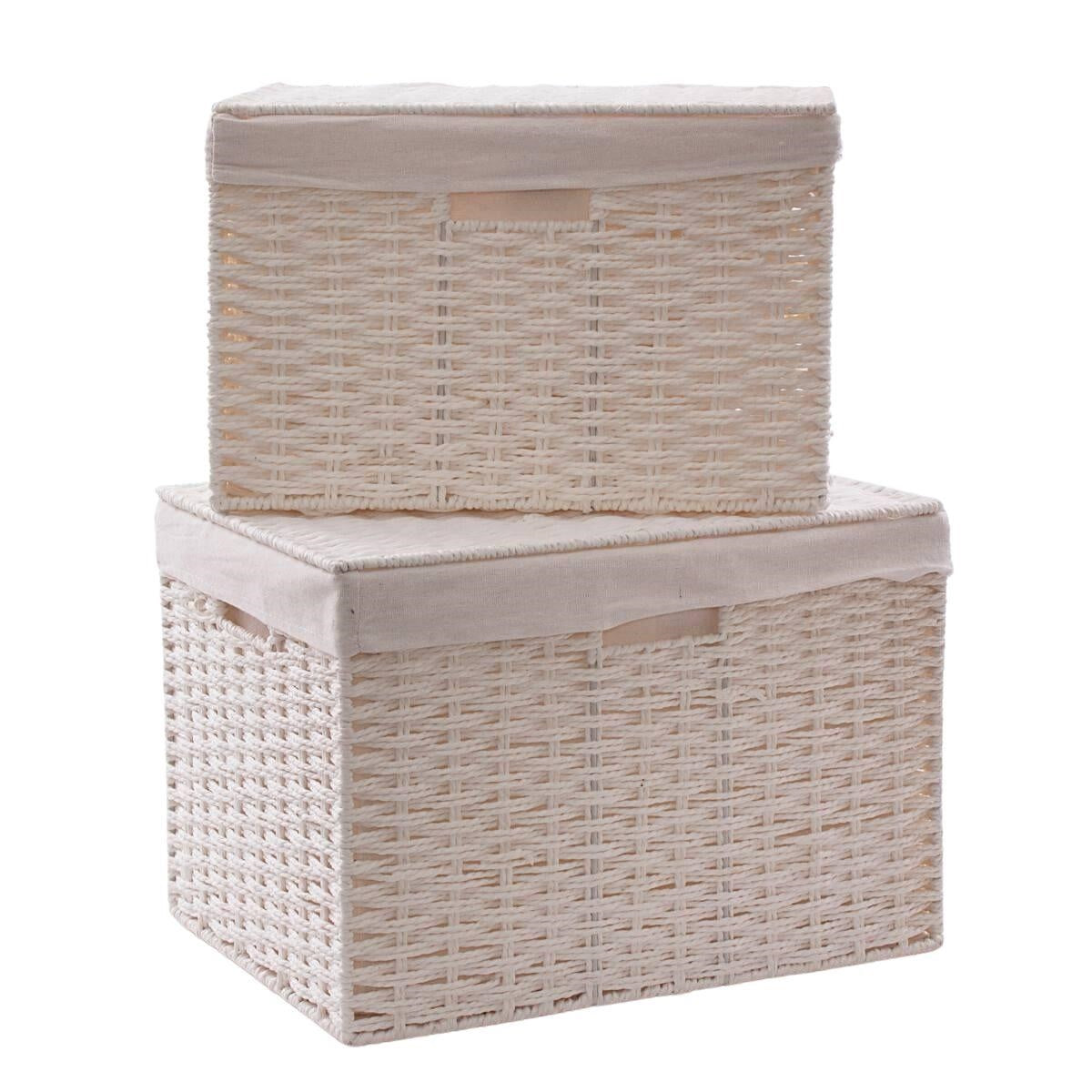 Scatola in fibra naturale 41X30H28 in set di 2