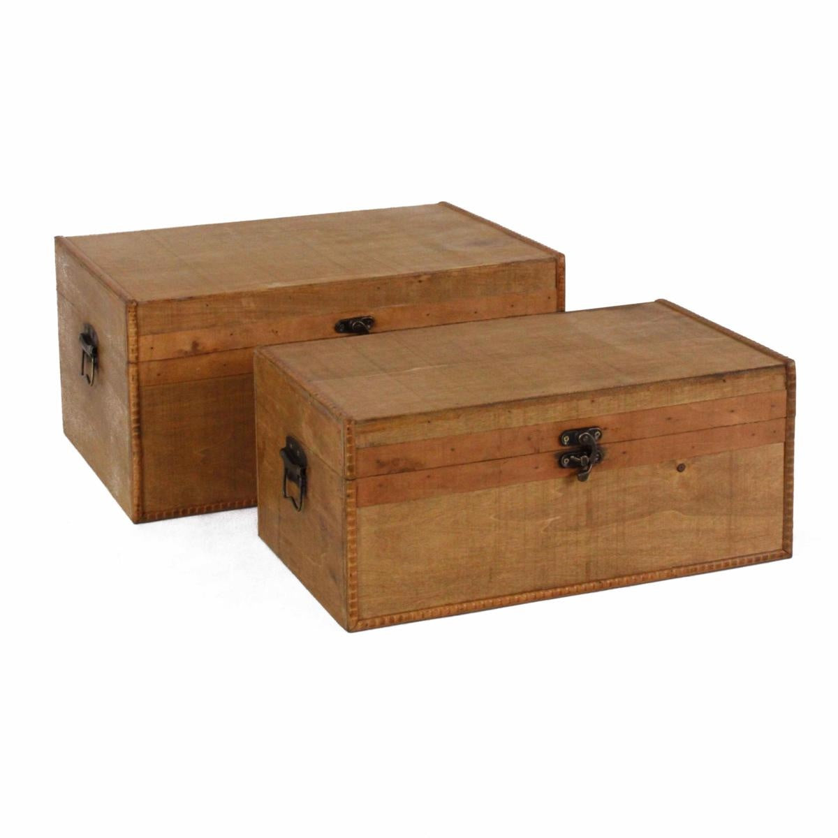 Baule in legno scuro 44X30H21 in set di 2