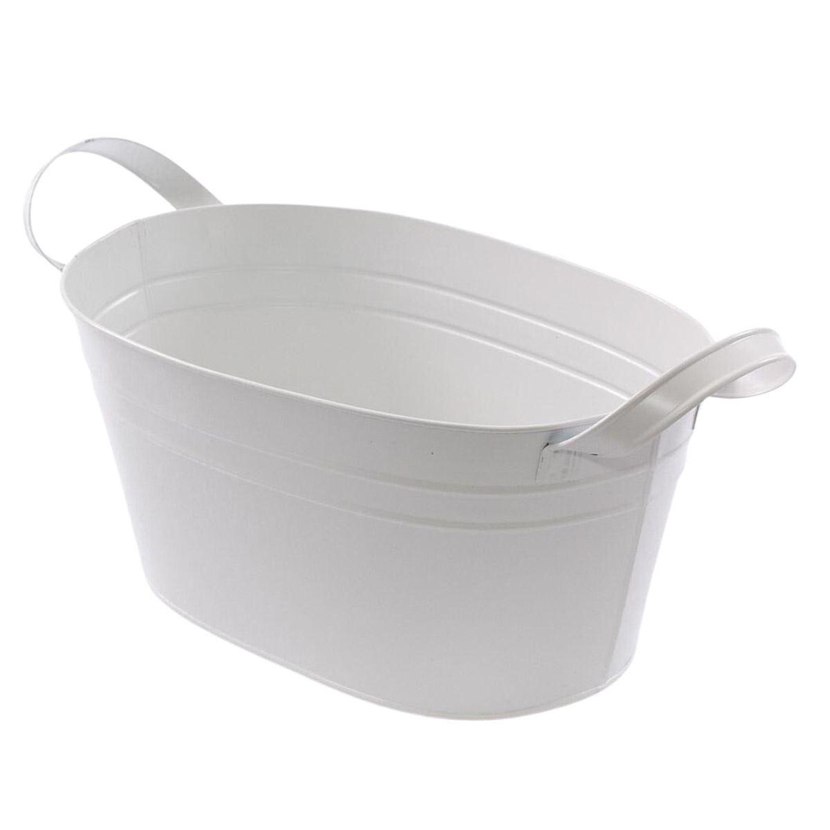 Vaschetta ovale in latta bianca 31X20H15