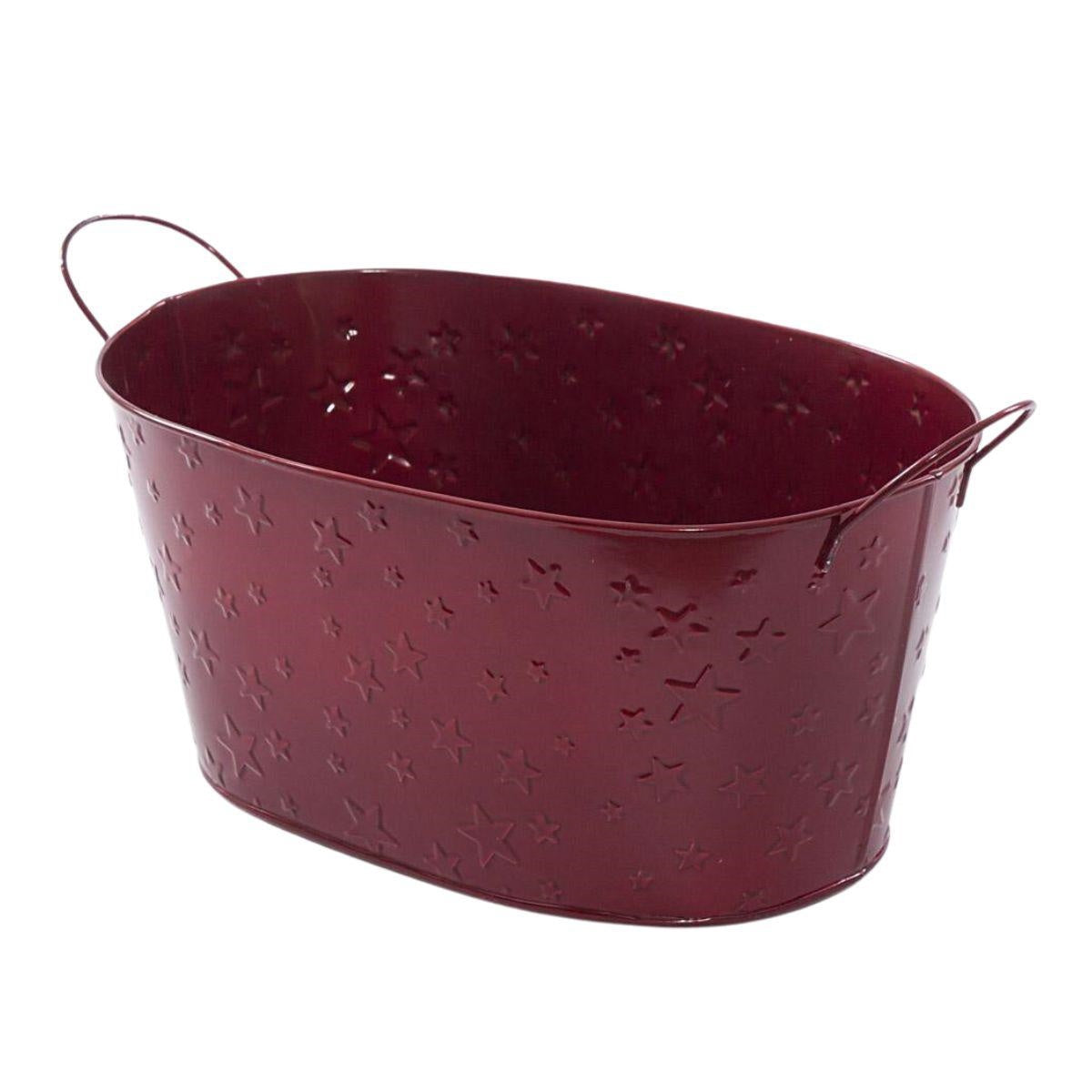 Vaschetta ovale in latta rossa 31X20H15
