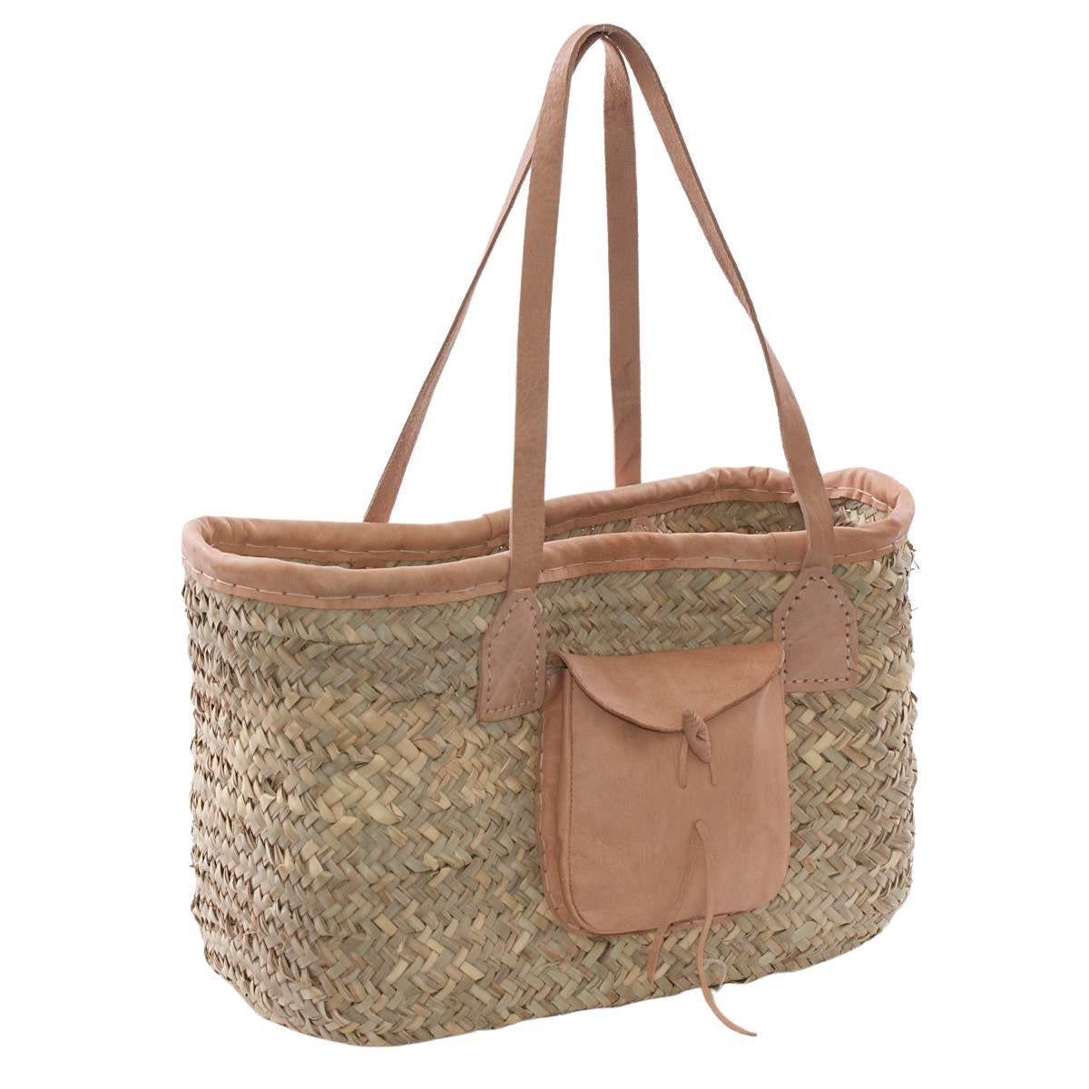 Borsa in palma con tasca 18x40H30