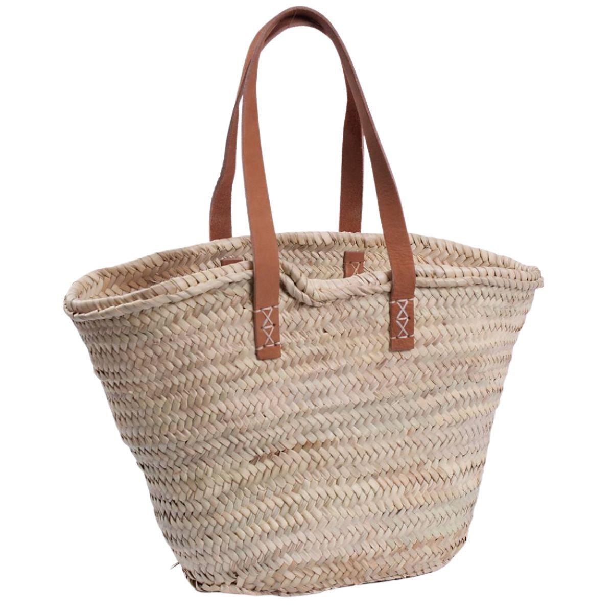 Borsa in palma con manici in ecopelle 48X25H29