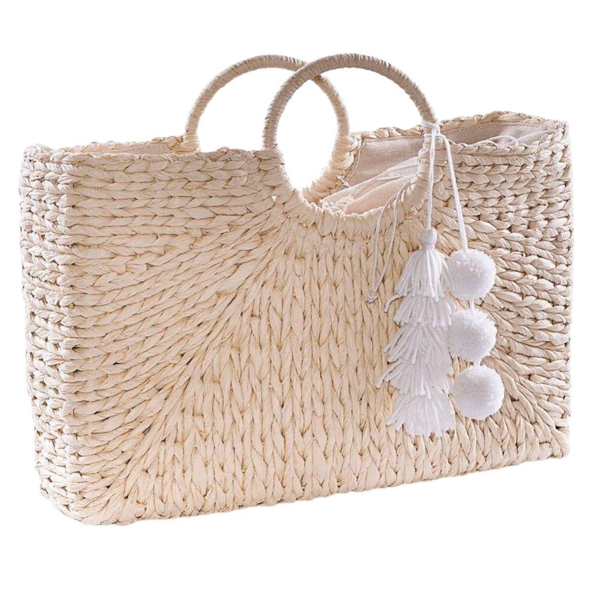 Borsa rettangolare in fibre naturali 47x12H32