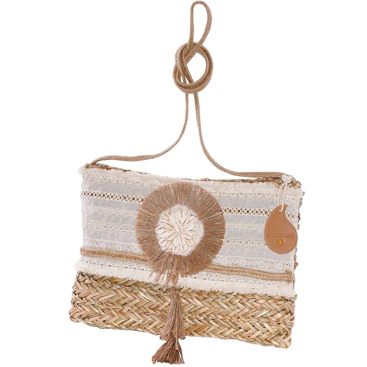 Borsa a tracolla in fibre naturali 33H25