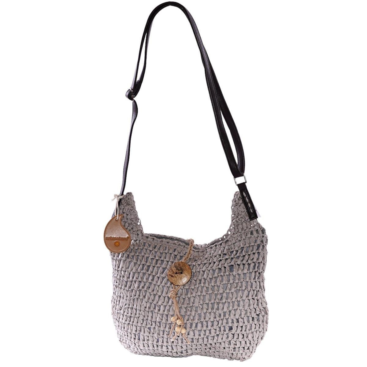 Borsa a tracolla in fibre naturali 34H33