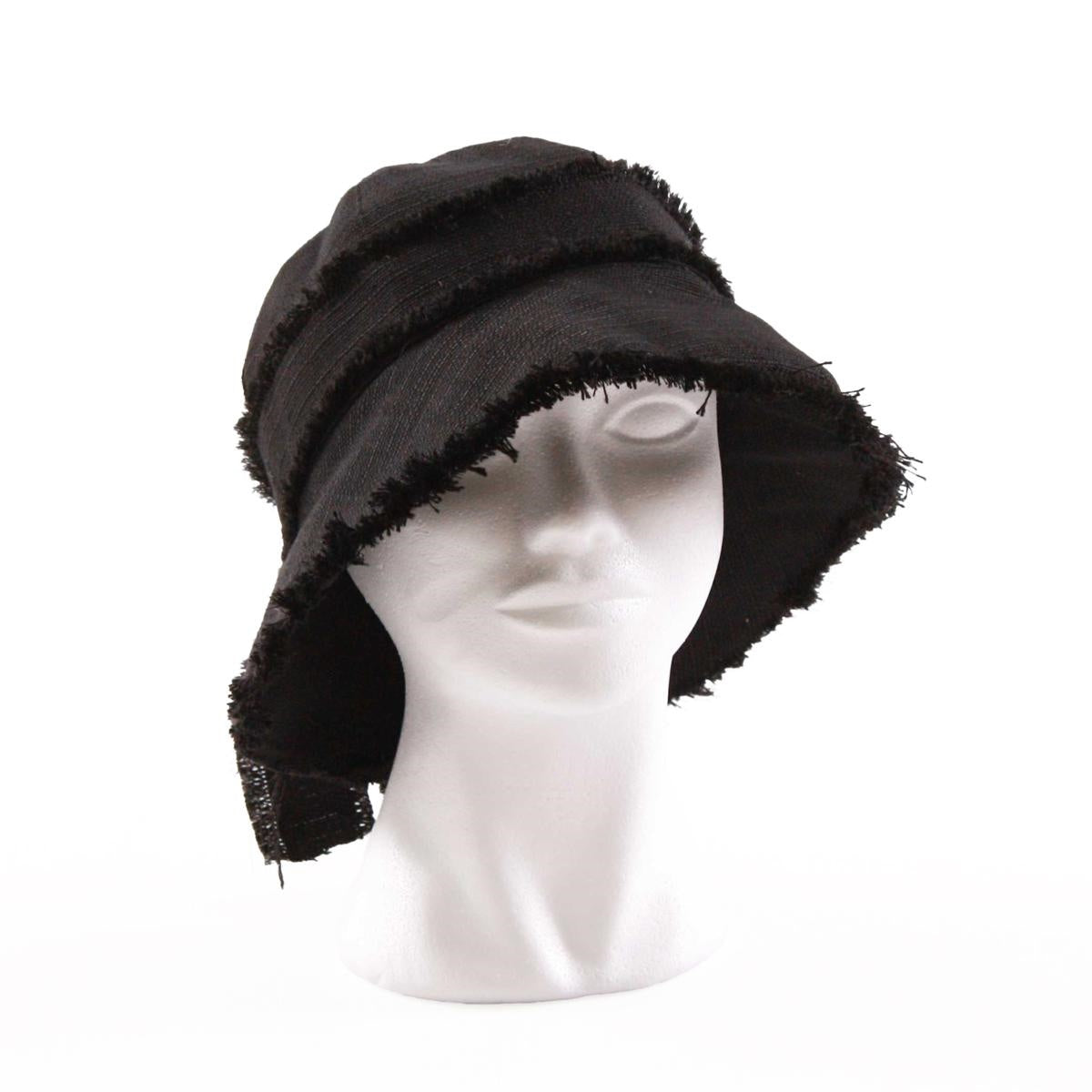 CAPPELLO cloche nero n40% LINO 40% COTONE 20% NYLON